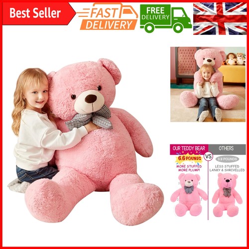 Giant 120cm plush pink teddy - plush,
